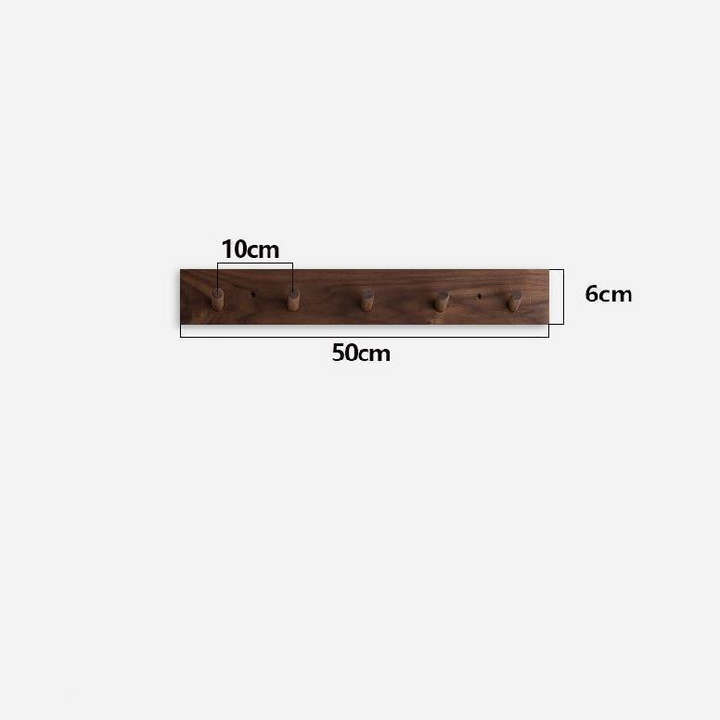 Solid Wood Peg Rail | Walnut or Beech, 4 to 6 Pegs