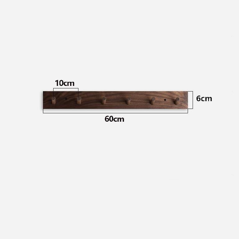 Solid Wood Peg Rail | Walnut or Beech, 4 to 6 Pegs