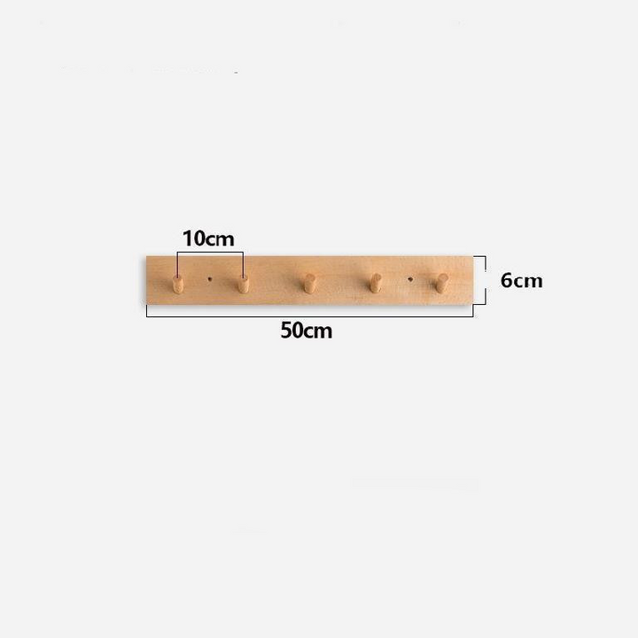 Solid Wood Peg Rail | Walnut or Beech, 4 to 6 Pegs