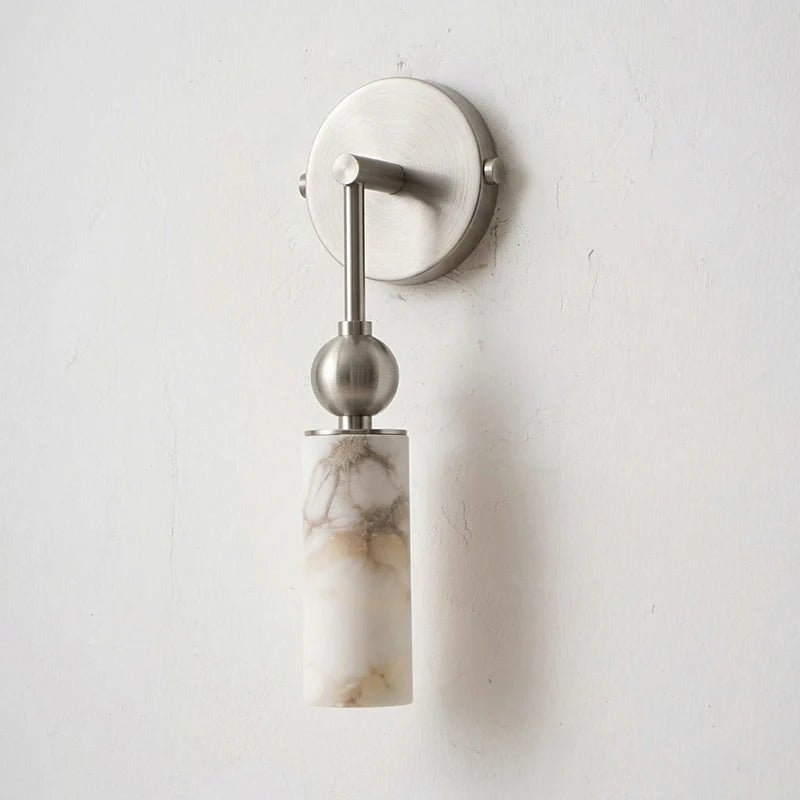 Alabaster Tube Wall Light | Brass, Black or Nickel, 1 or 2 Heads