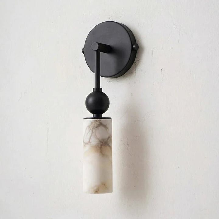 Alabaster Tube Wall Light | Brass, Black or Nickel, 1 or 2 Heads