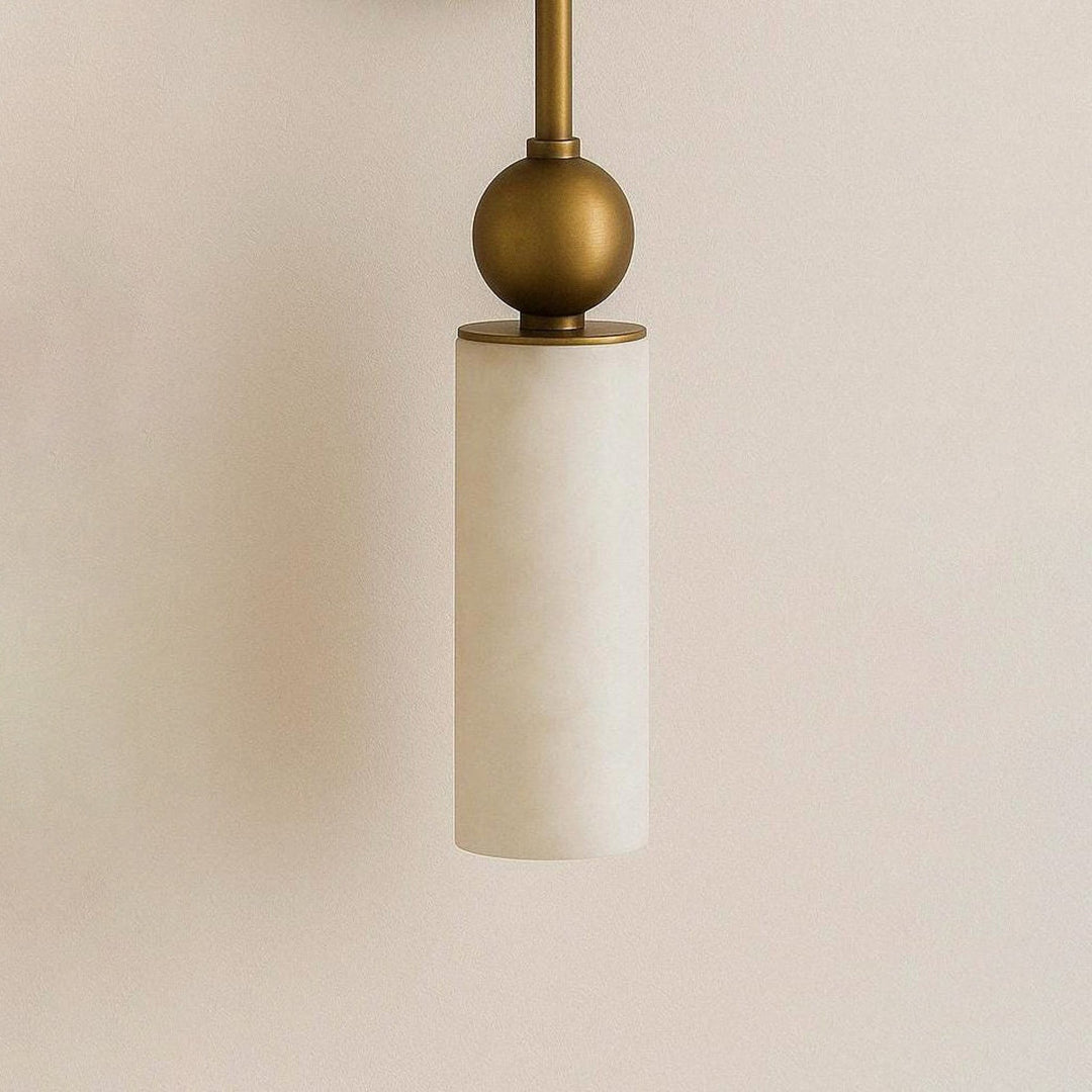 Alabaster Tube Wall Light | Brass, Black or Nickel, 1 or 2 Heads