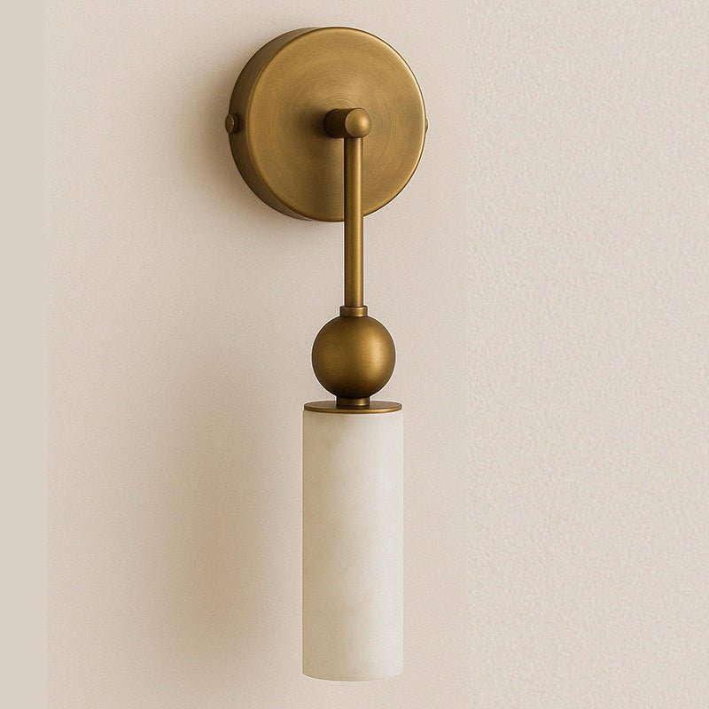 Alabaster Tube Wall Light | Brass, Black or Nickel, 1 or 2 Heads