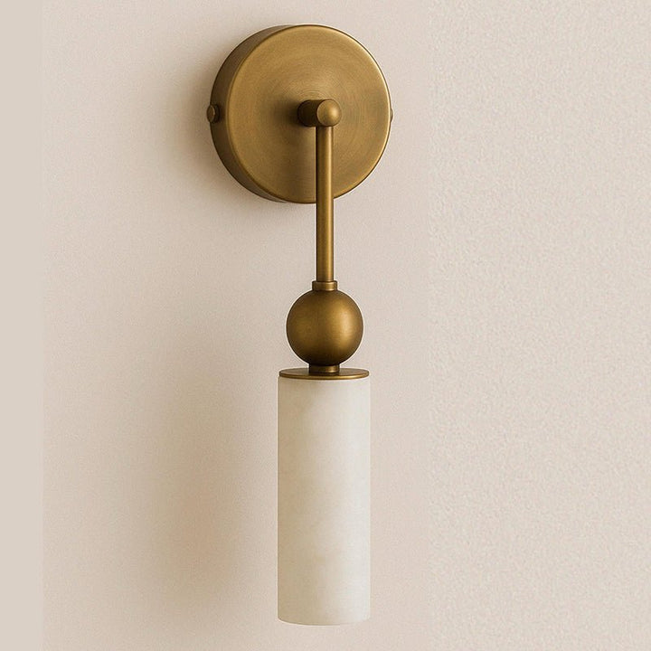 Alabaster Tube Wall Light | Brass, Black or Nickel, 1 or 2 Heads