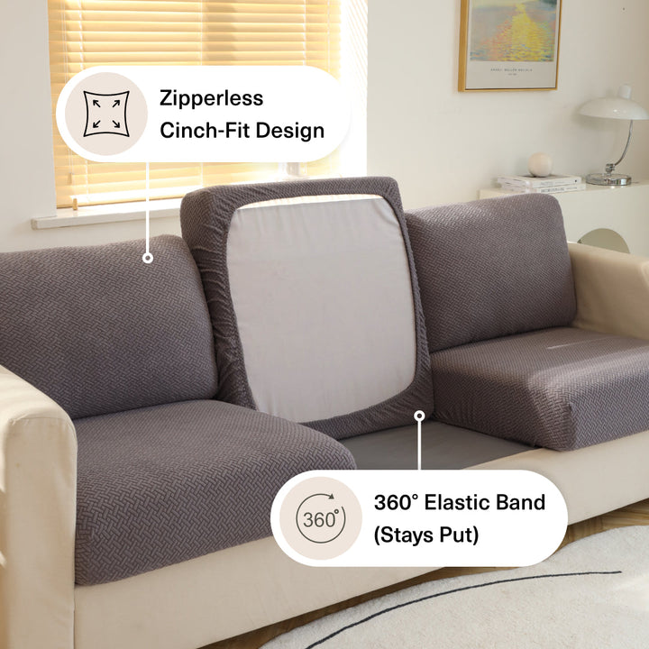 Stretch Sofa Cushion Cover | Classic Jacquard, 11 Colours