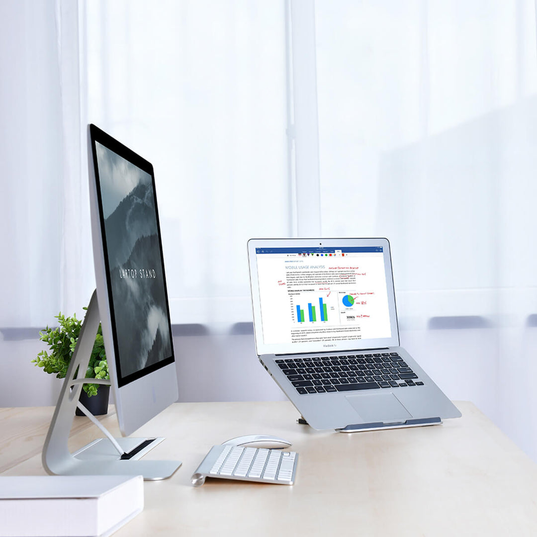 Foldable Aluminium Laptop Stand | Adjustable, Silver or Black