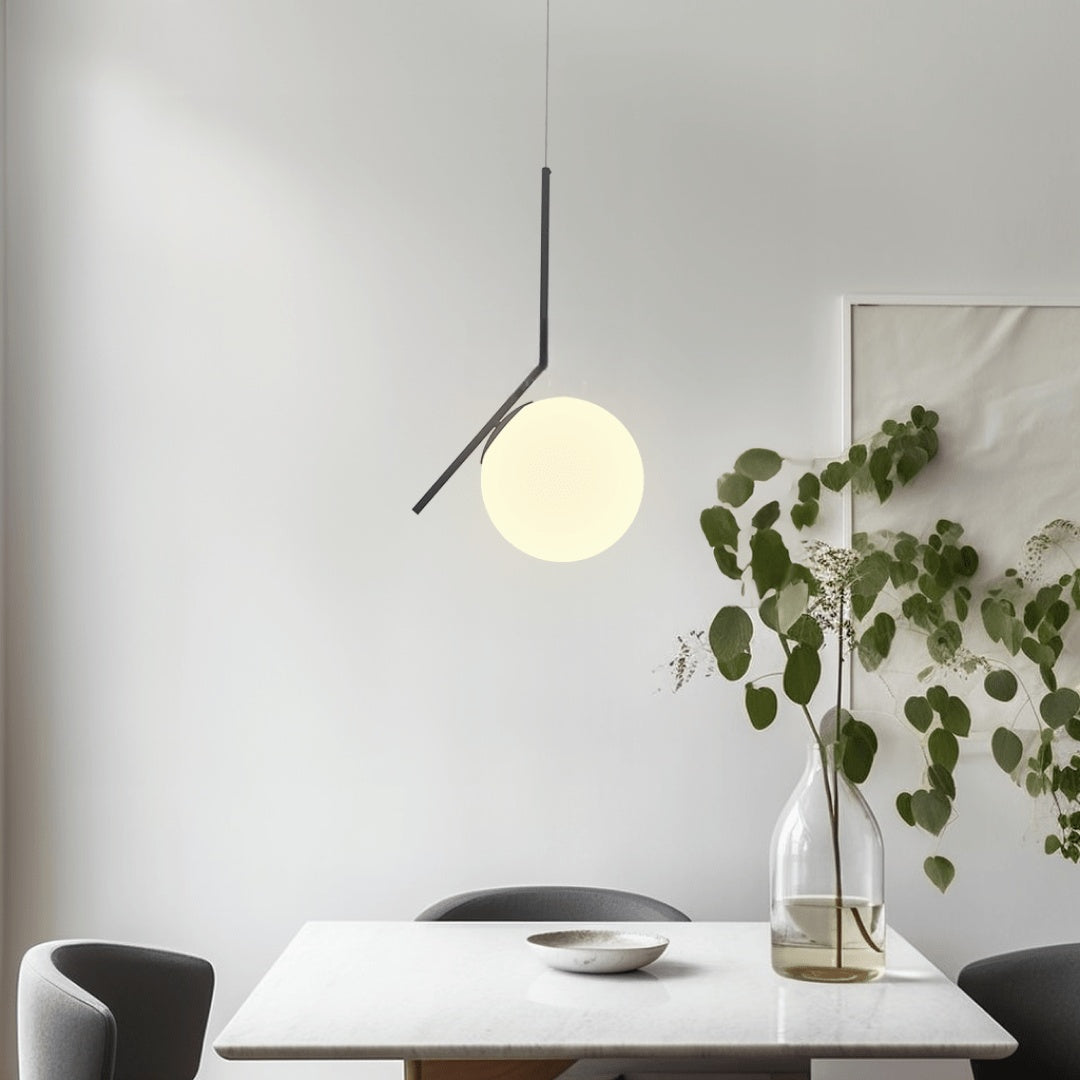 Oval Hoop Glass Globe Pendant Light | Brushed Gold or Black