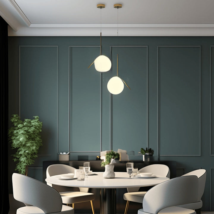 Oval Hoop Glass Globe Pendant Light | Brushed Gold or Black