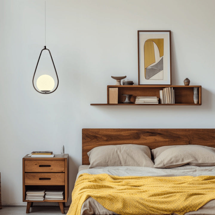Oval Hoop Glass Globe Pendant Light | Brushed Gold or Black