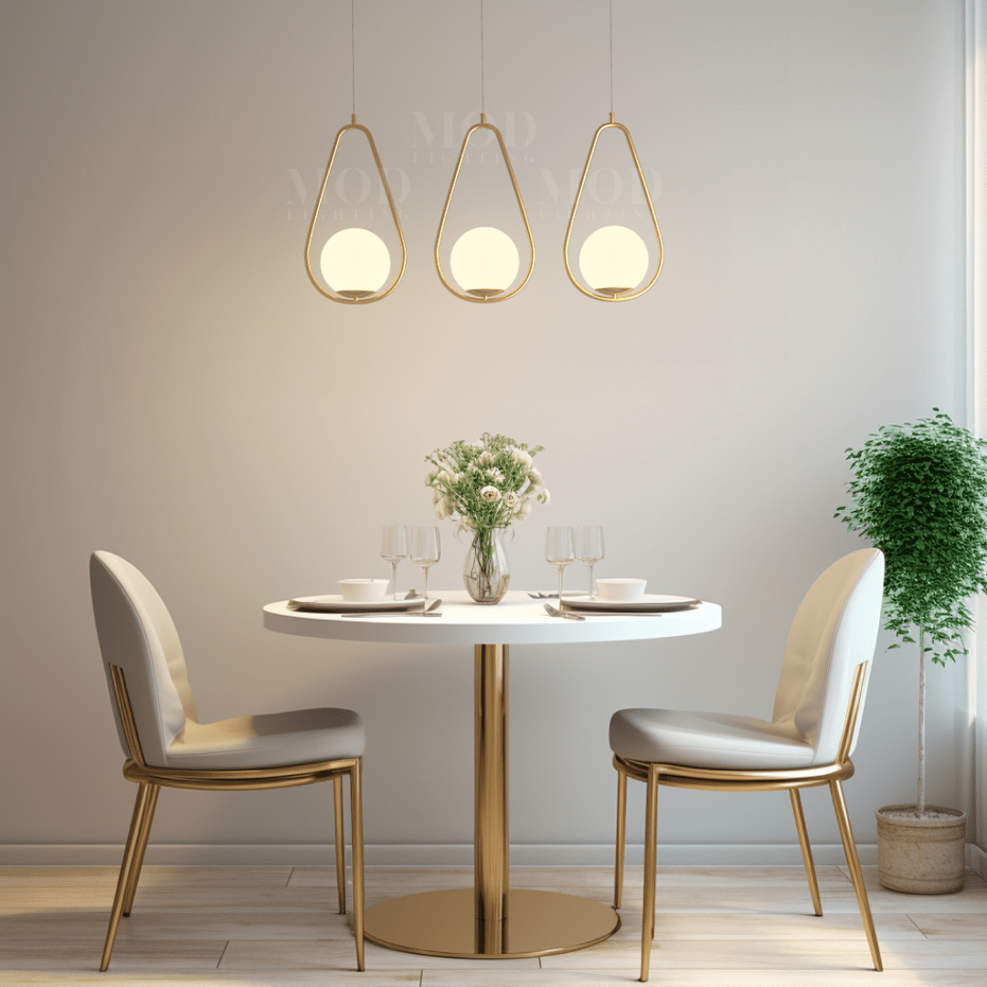 Oval Hoop Glass Globe Pendant Light | Brushed Gold or Black