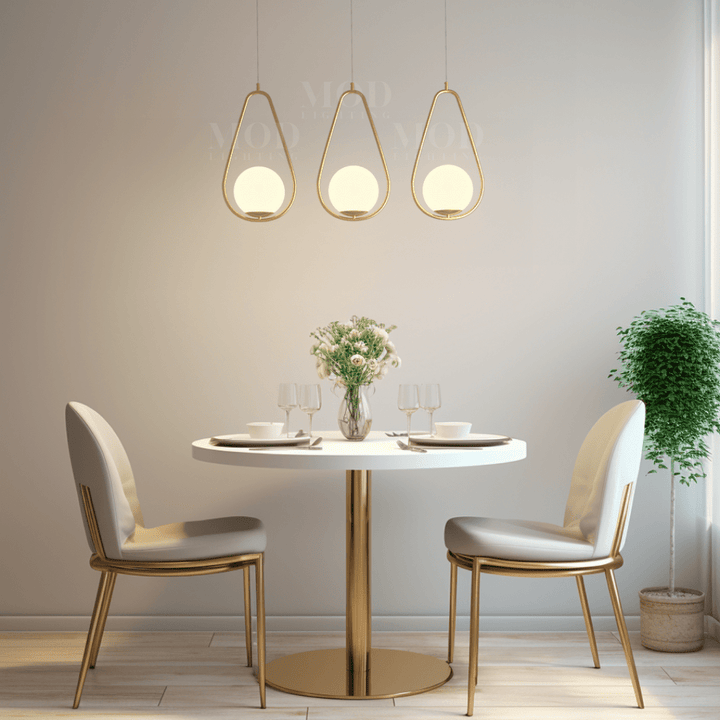 Oval Hoop Glass Globe Pendant Light | Brushed Gold or Black