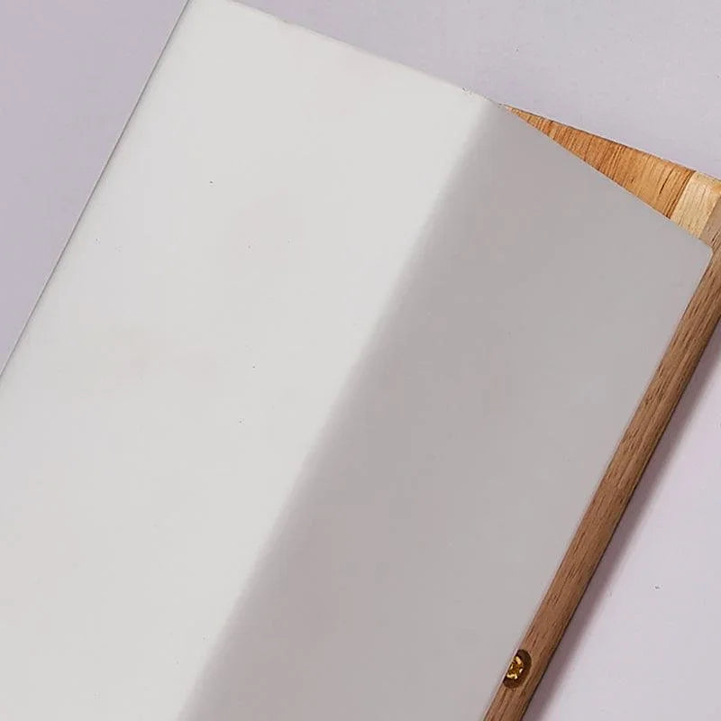 Japanese Wood Glass Rectangle 1-Light LED Wall Sconce Lamp