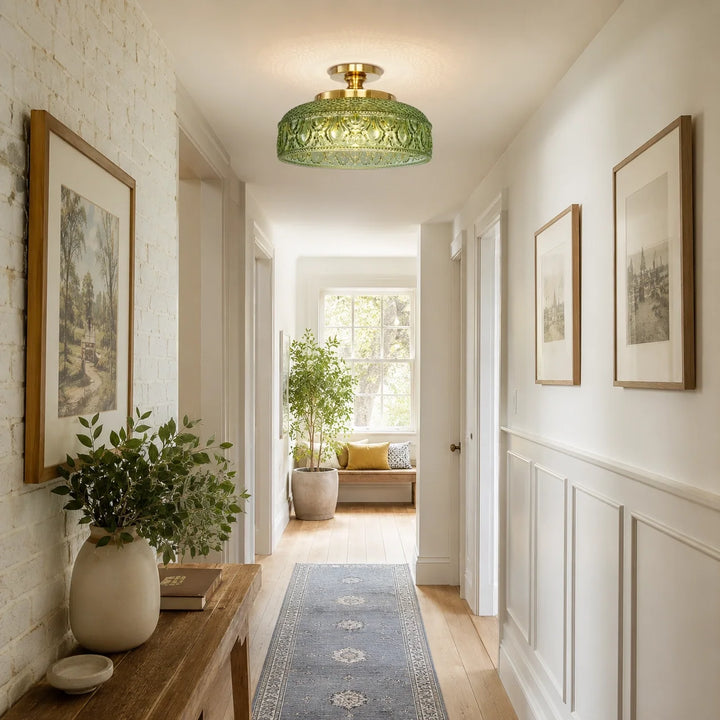 Jules Modern Textured Glass Disc Ceiling Light