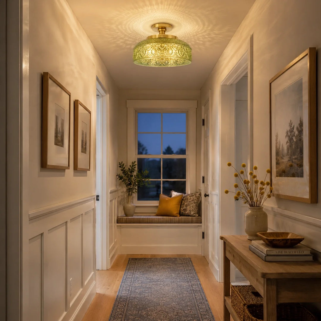 Jules Modern Textured Glass Disc Ceiling Light