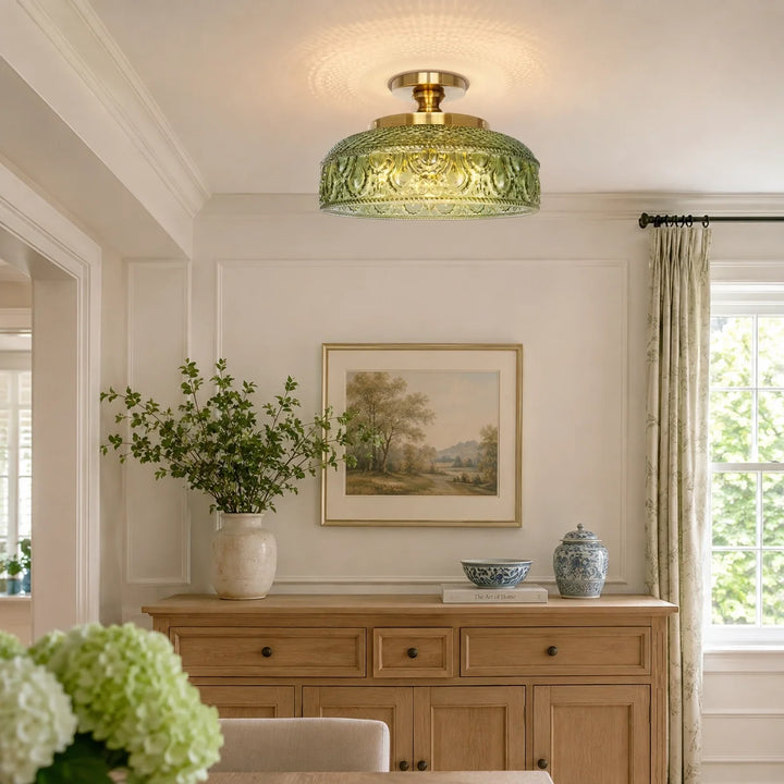 Jules Modern Textured Glass Disc Ceiling Light