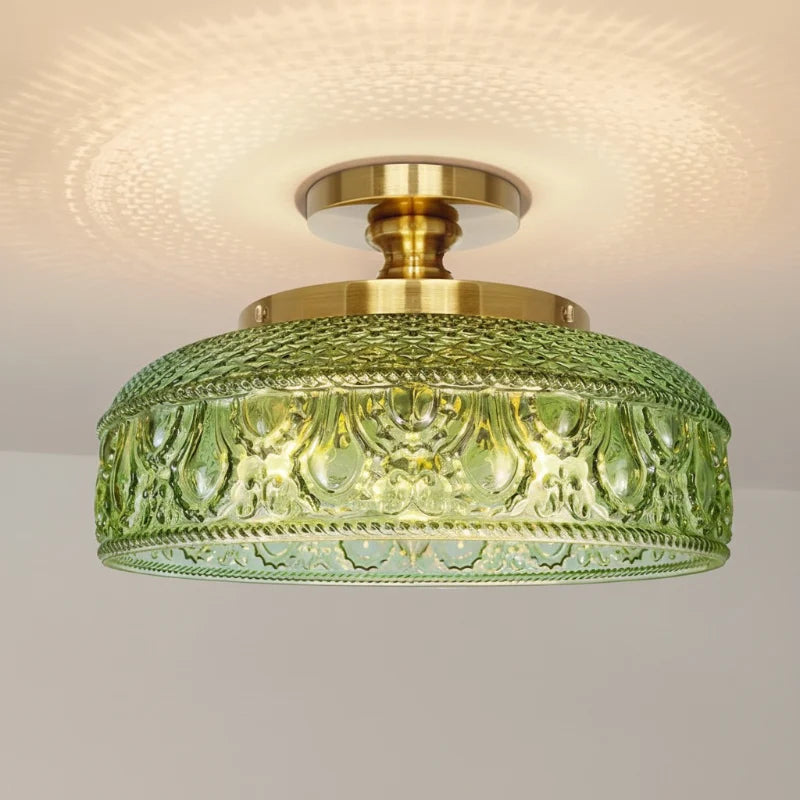 Jules Modern Textured Glass Disc Ceiling Light