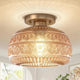 Flora Glass Semi Flush Mount Ceiling Light