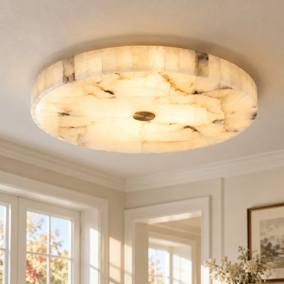 Kelly Modern Round Alabaster Ceiling Light