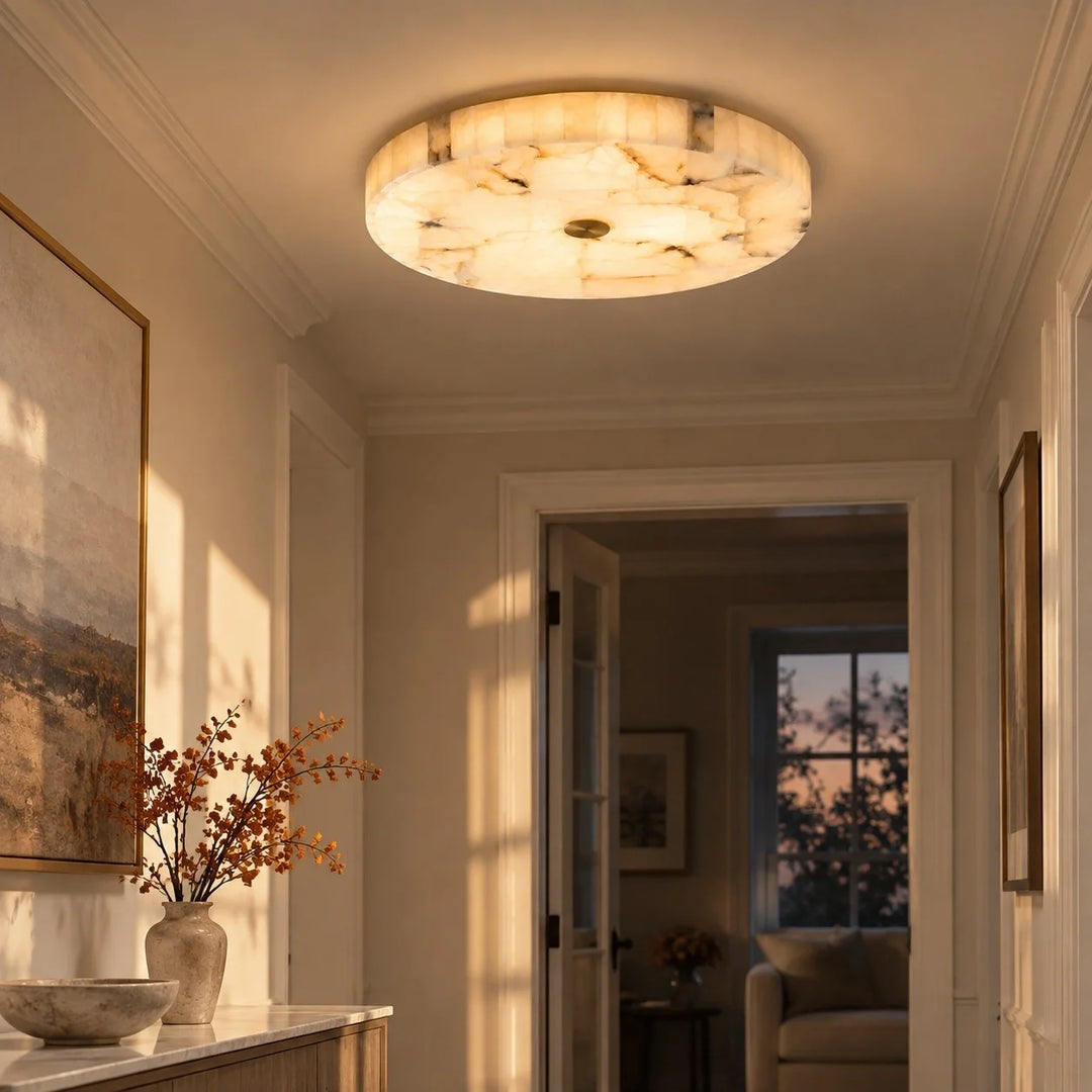 Kelly Modern Round Alabaster Ceiling Light