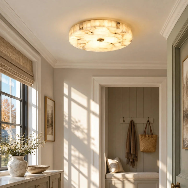 Kelly Modern Round Alabaster Ceiling Light
