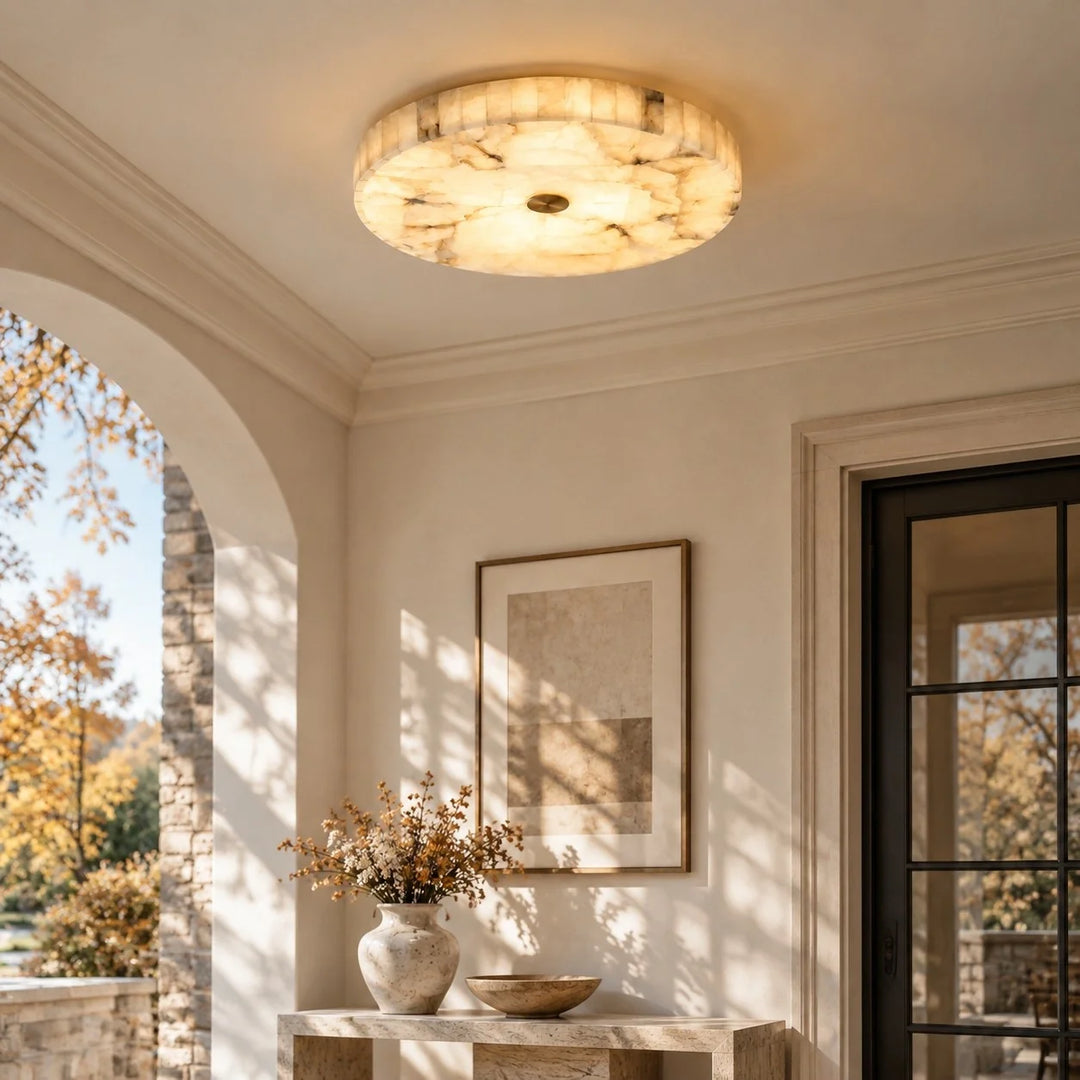 Kelly Modern Round Alabaster Ceiling Light