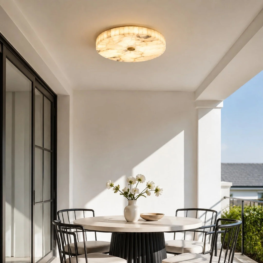 Kelly Modern Round Alabaster Ceiling Light