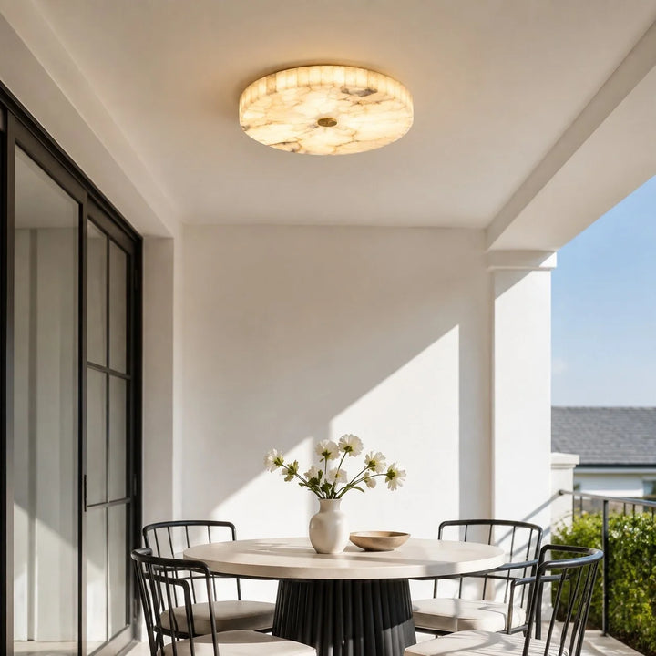 Kelly Modern Round Alabaster Ceiling Light