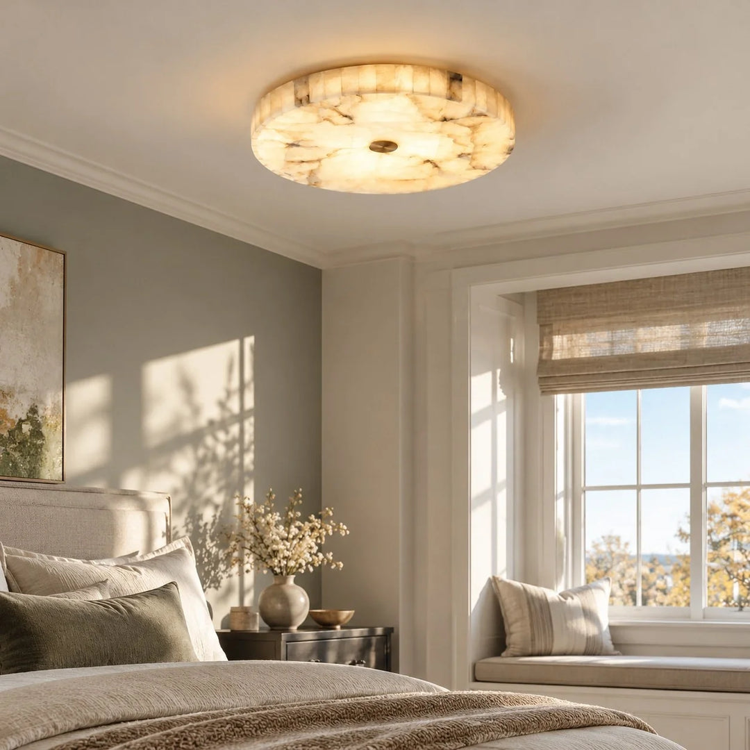 Kelly Modern Round Alabaster Ceiling Light
