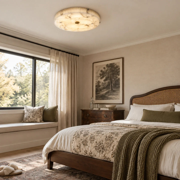Kelly Modern Round Alabaster Ceiling Light
