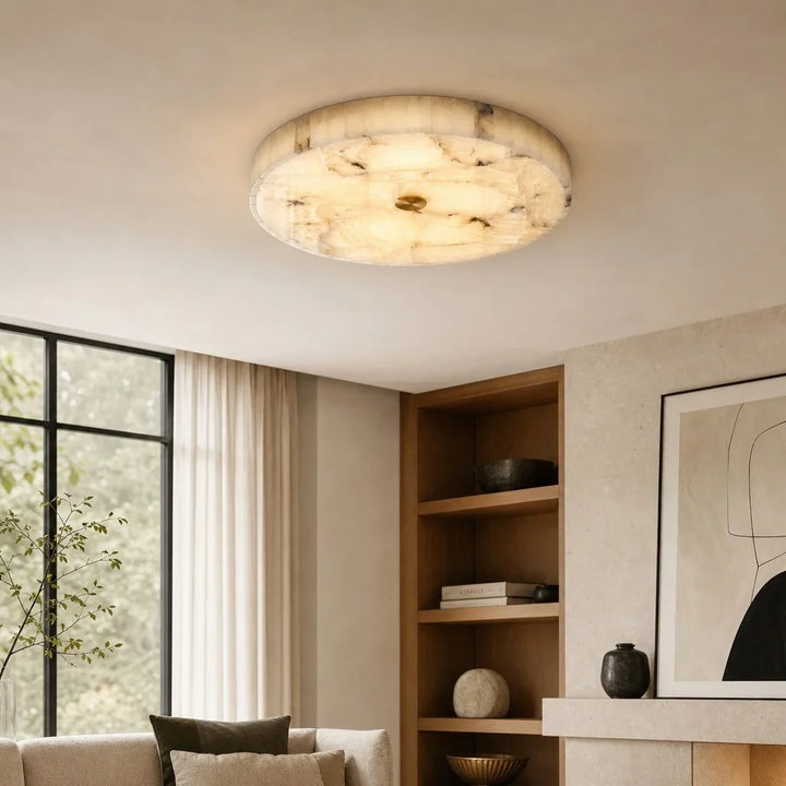 Kelly Modern Round Alabaster Ceiling Light