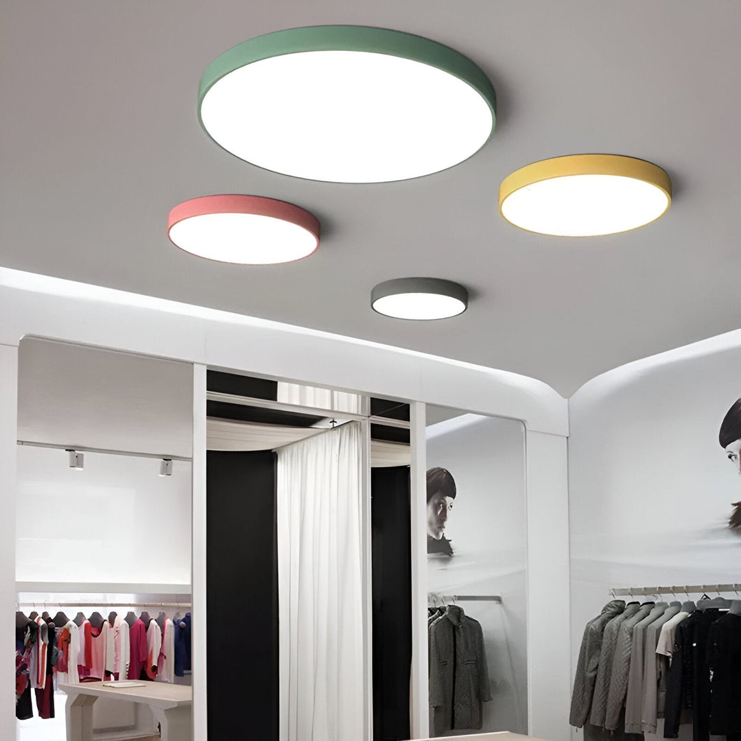 Low-Profile Round LED Ceiling Light With Minimal Frame
