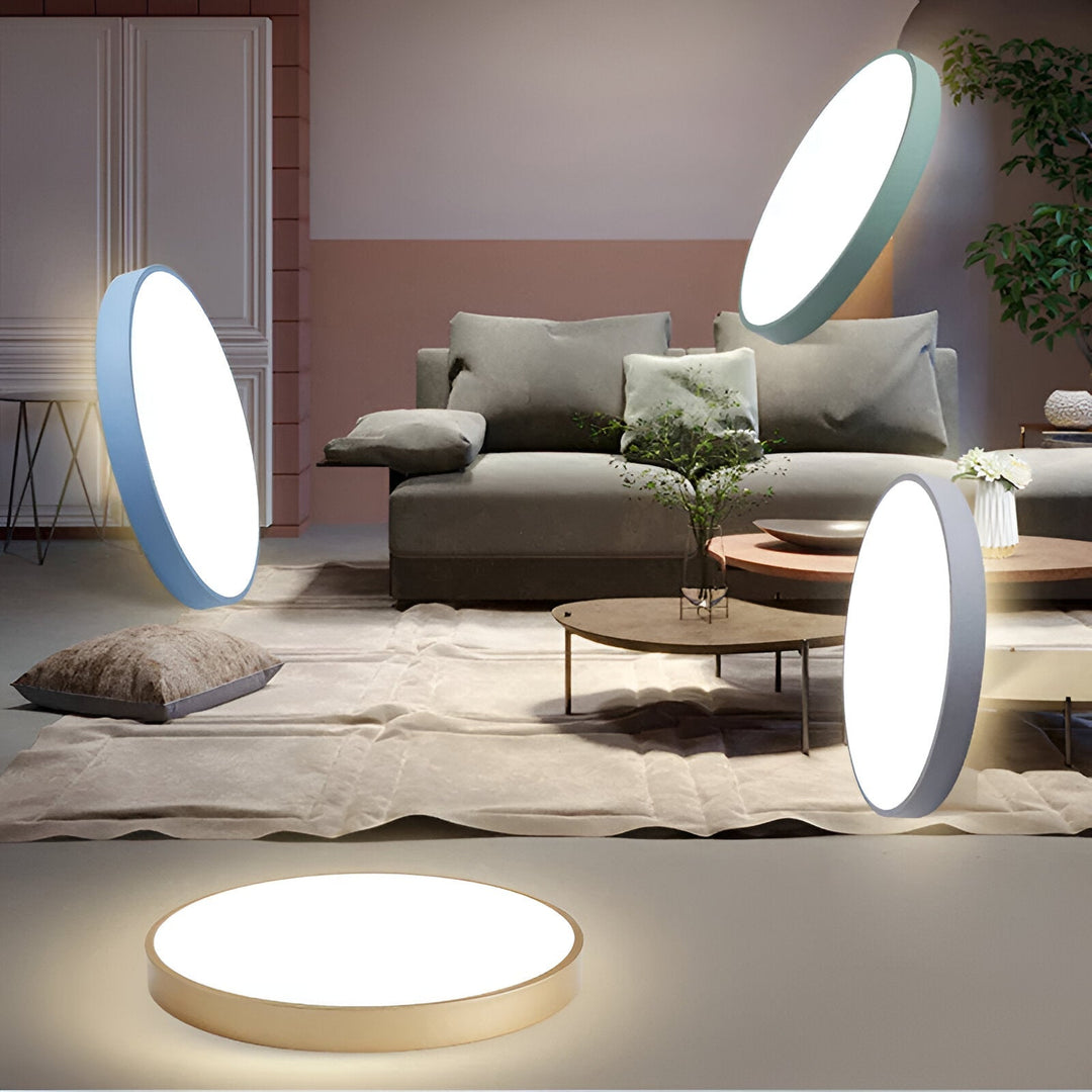Low-Profile Round LED Ceiling Light With Minimal Frame