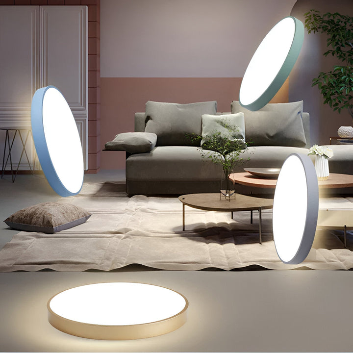 Low-Profile Round LED Ceiling Light With Minimal Frame