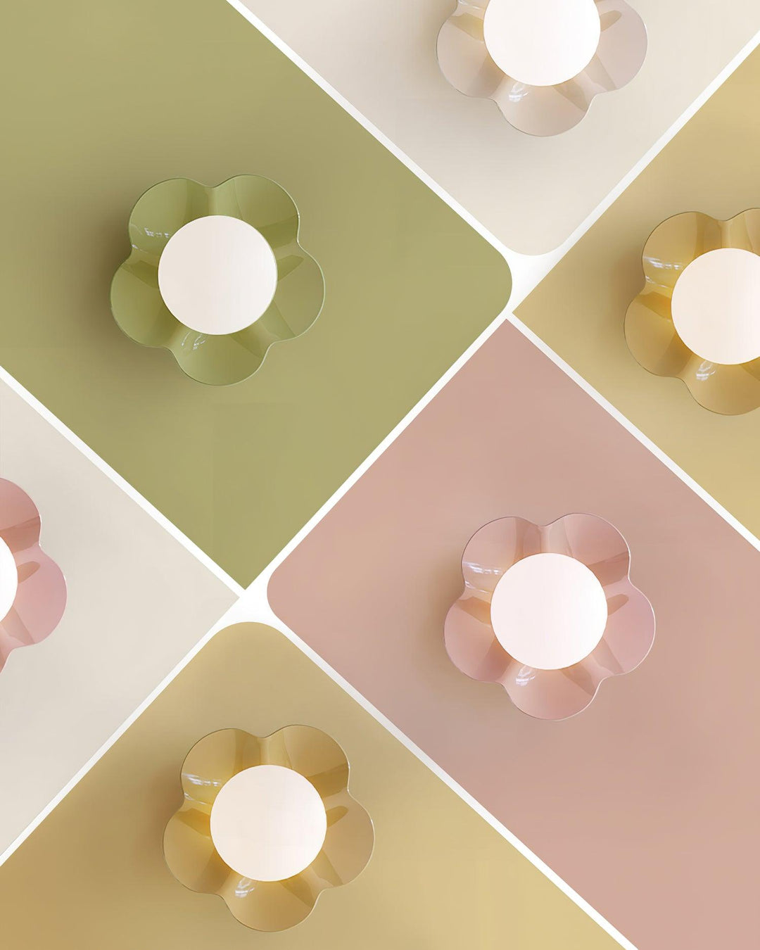Flower Petal Plug-in Wall Light | Resin, White, Pink or Yellow