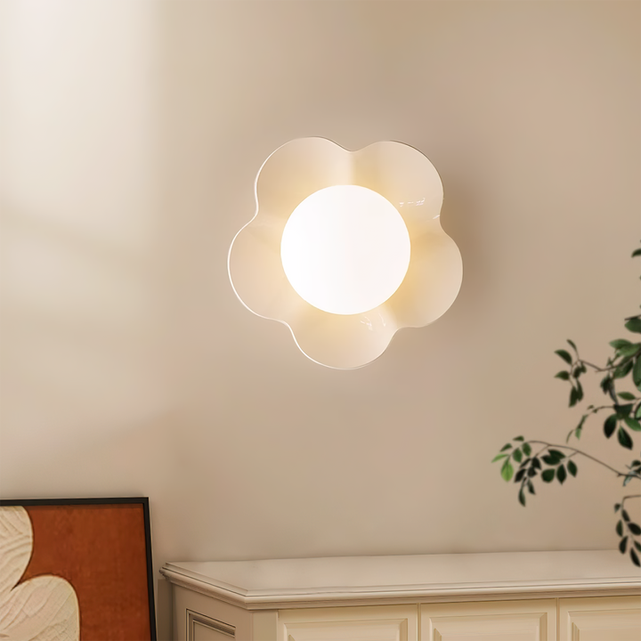 Flower Petal Plug-in Wall Light | Resin, White, Pink or Yellow
