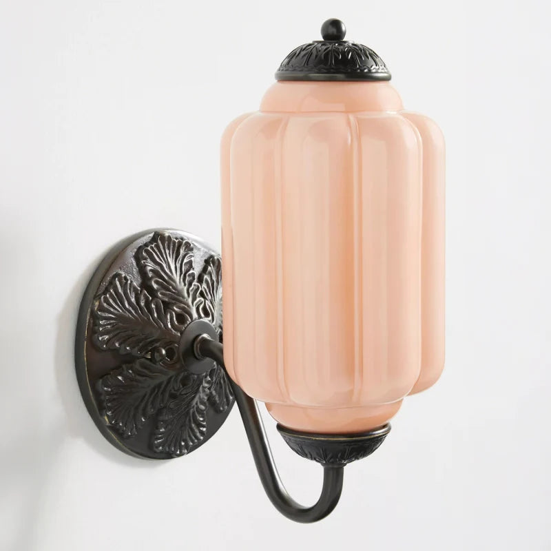 Lumi Vintage Milk Glass Oiled Brass Eloise Sconce