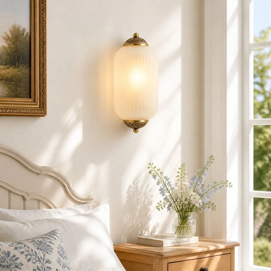 Lumi Vintage Antique Milk Glass Flush Eloise Sconce