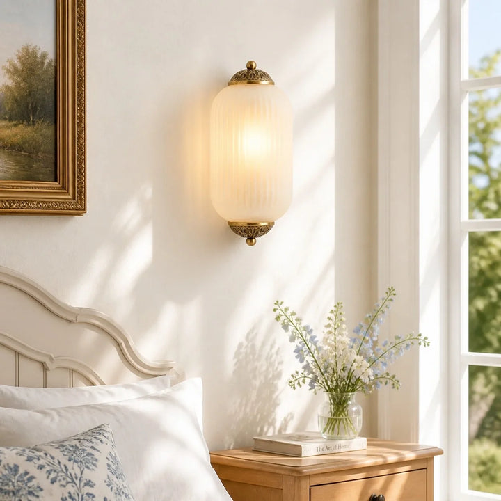 Lumi Vintage Antique Milk Glass Flush Eloise Sconce