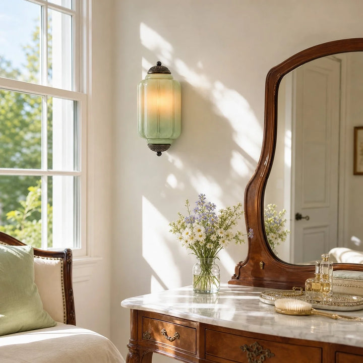 Lumi Vintage Antique Milk Glass Flush Eloise Sconce