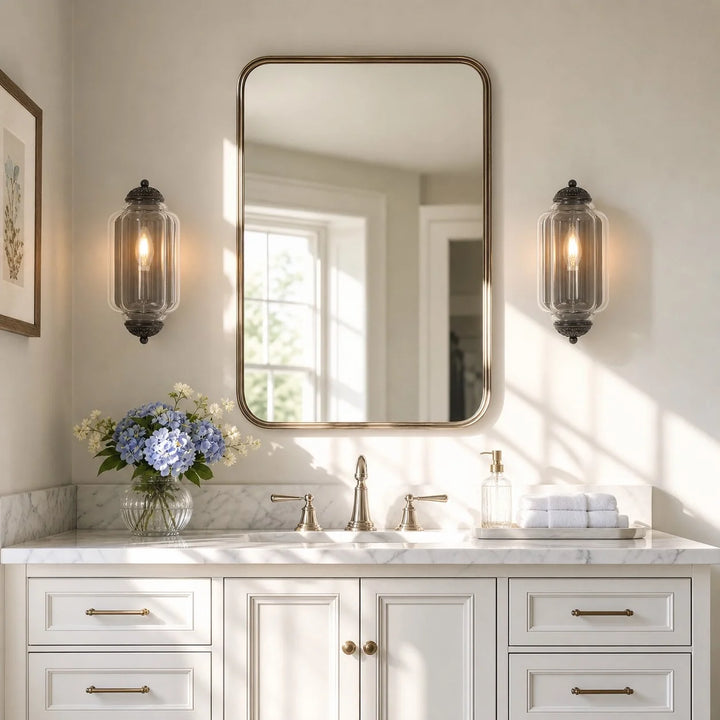 Lumi Vintage Antique Milk Glass Flush Eloise Sconce