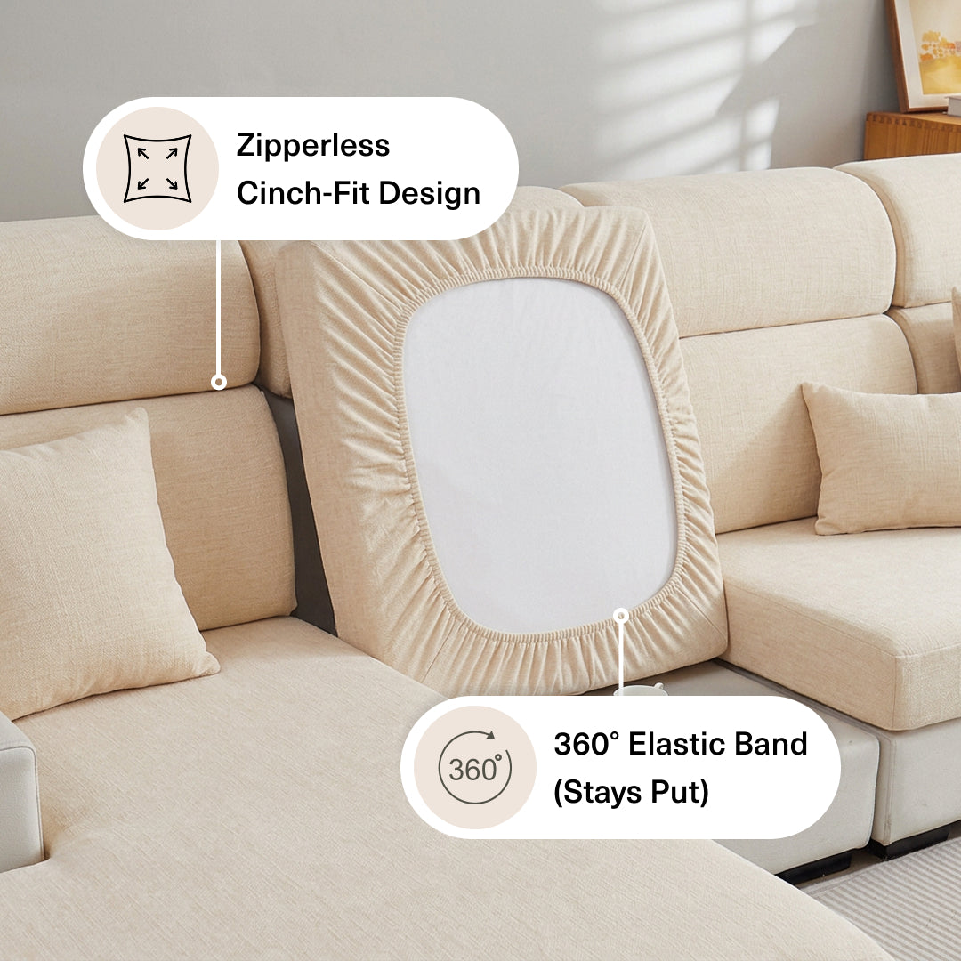 Thick Sofa Cushion Cover | Plush Chenille, 15 Colours