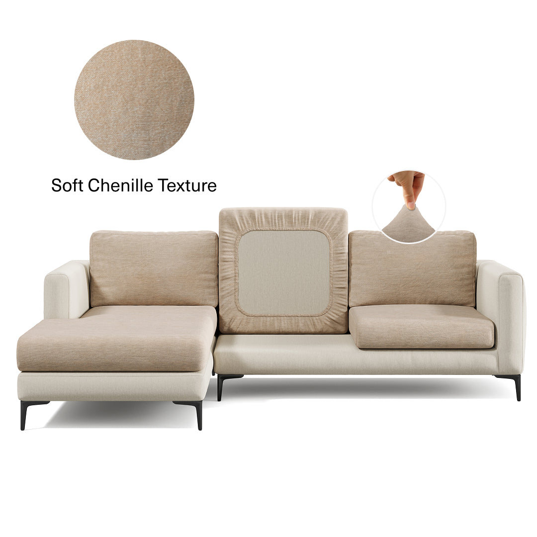 Thick Sofa Cushion Cover | Plush Chenille, 15 Colours