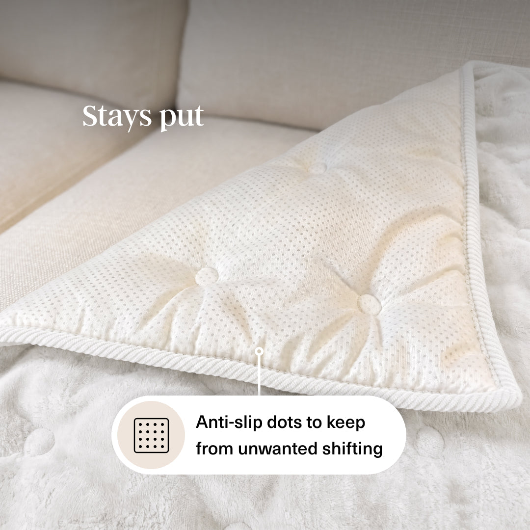 Quilted Chenille Sofa Seat Mat | Non-Slip, 2- or 3-Seater