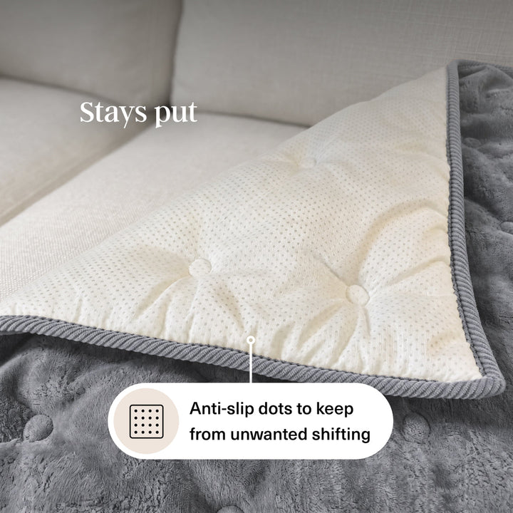 Quilted Chenille Sofa Seat Mat | Non-Slip, 2- or 3-Seater