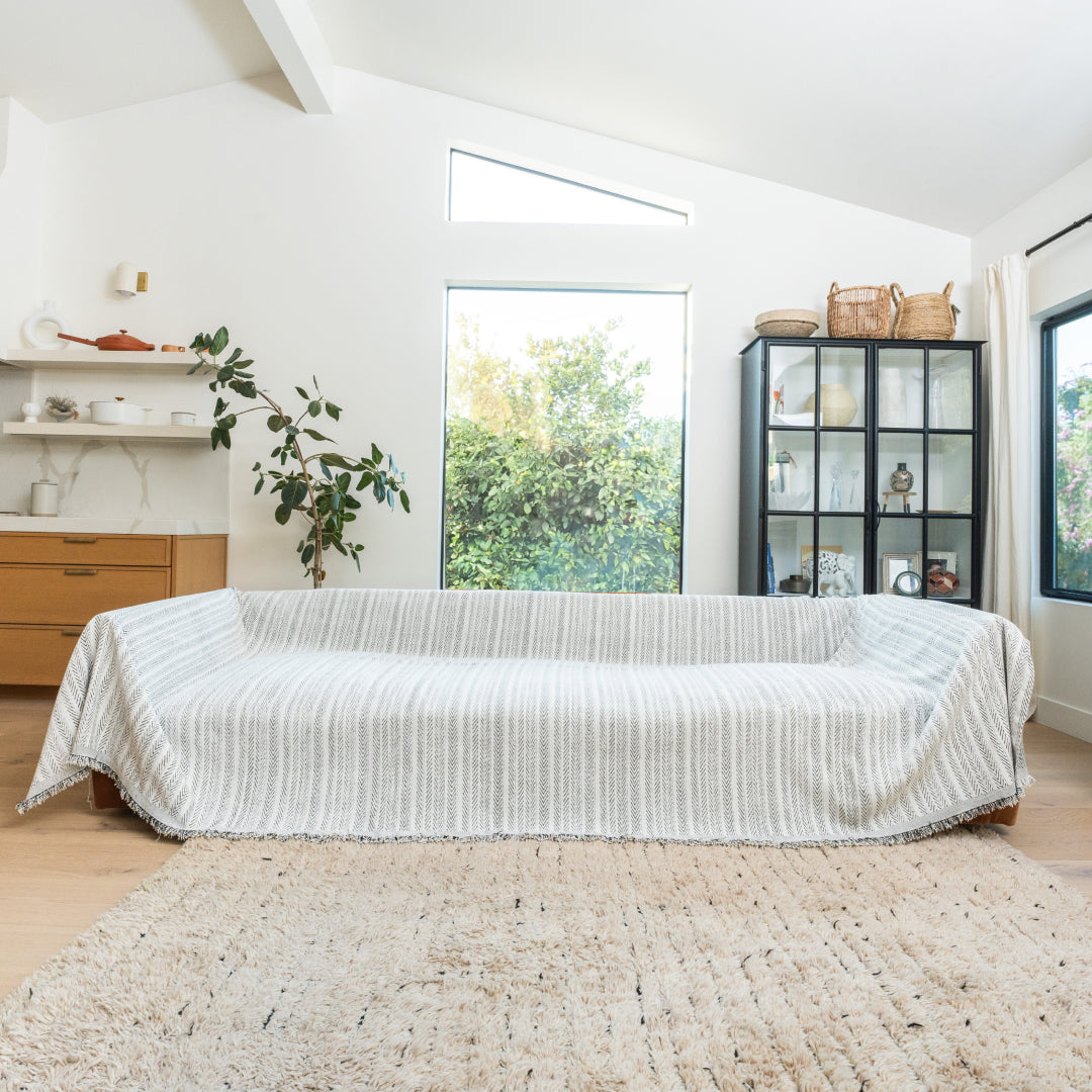 Herringbone Sofa Throw | Large, 180 cm Wide, 4 Colours