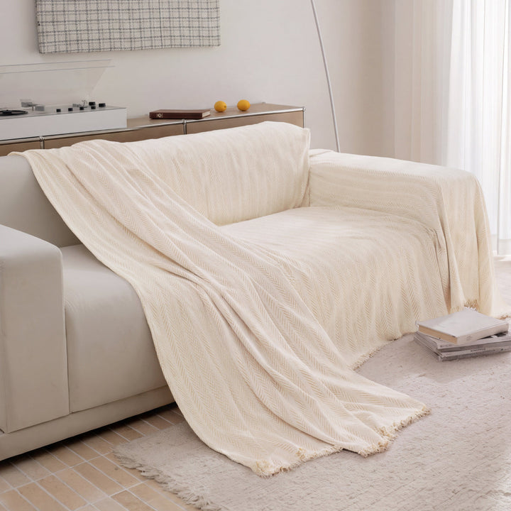 Herringbone Sofa Throw | Large, 180 cm Wide, 4 Colours