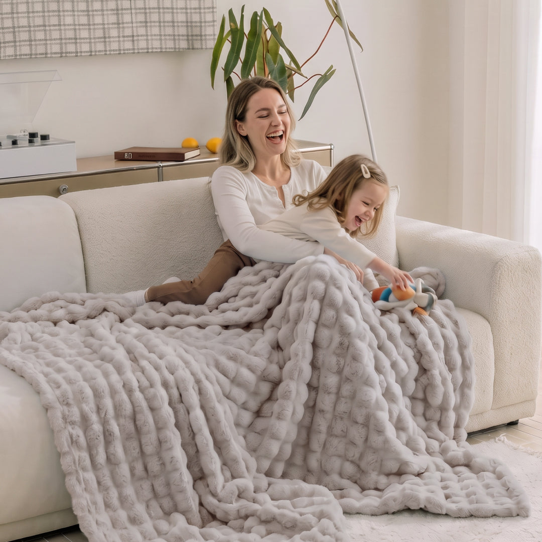 Faux Fur Bubble Sofa Throw | Large, 180 cm Wide, 6 Colours