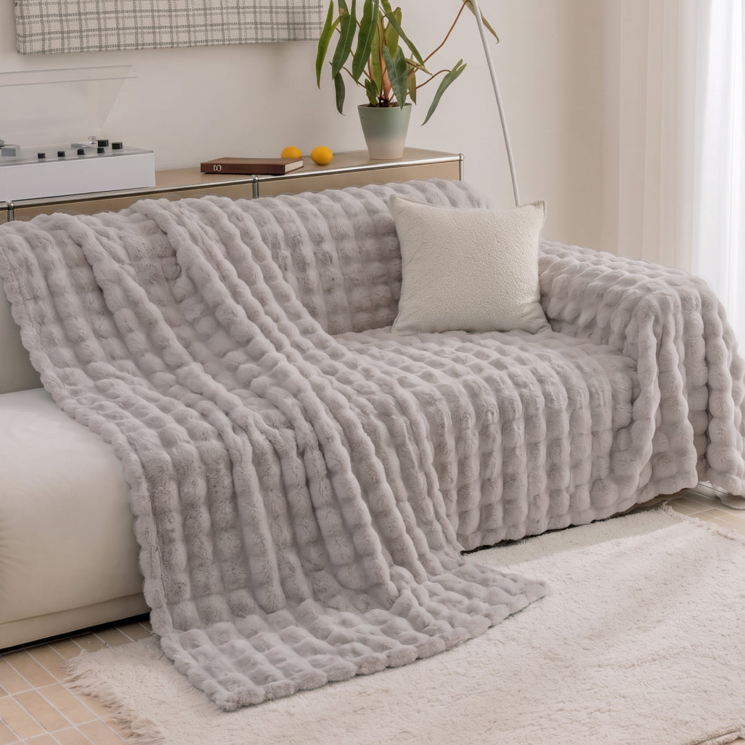 Faux Fur Bubble Sofa Throw | Large, 180 cm Wide, 6 Colours