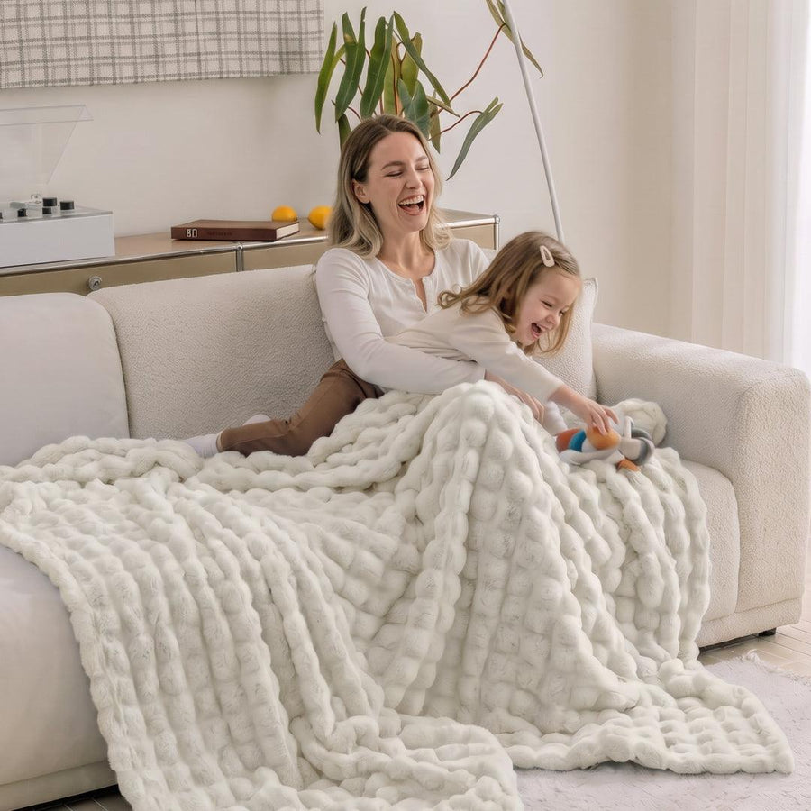 Faux Fur Bubble Sofa Throw | Large, 180 cm Wide, 6 Colours