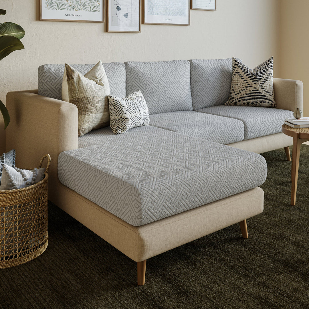 Stretch Sofa Cushion Cover | Maze Jacquard, 6 Colours
